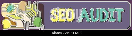 Ispirazione che mostra il segno verifica SEO, approccio aziendale ottimizzazione dei motori di ricerca processo di convalida e verifica Foto Stock