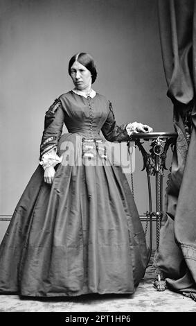 Julia Grant (Julia Dent Grant). Ritratto della moglie del presidente degli Stati Uniti Ulysses Grant, Julia Boggs Grant (nata Dent:1826-1902) di Mathew Brady Studio, c. 1864 Foto Stock