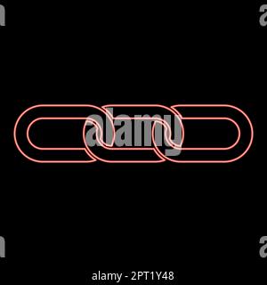 Neon chain links icona di interblocco colore nero vettore illustrazione stile piatto immagine colore rosso vettore illustrazione immagine stile piatto Illustrazione Vettoriale