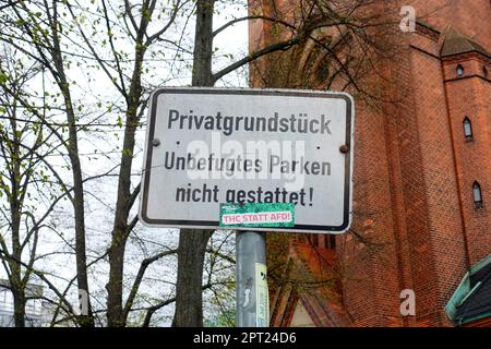 Adesivo, THC al posto di AFD, Berlino, Germania Foto Stock