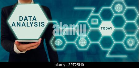 Visualizzazione concettuale analisi dei dati, concetto Internet Traduci i numeri in previsione analitica conclusione Foto Stock