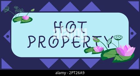 Segno di testo che mostra Hot Property, Business idea qualcosa che è cercato o è fortemente richiesto Foto Stock