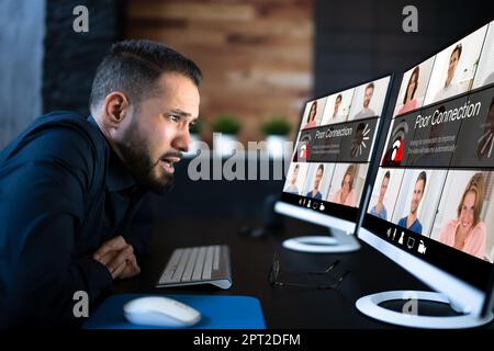 Problemi video di connessione non validi. Segnale a banda larga insufficiente Foto Stock