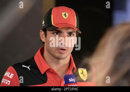 27th aprile 2023, circuito di Baku City, Baku, FORMULA 1 GRAN PREMIO DELL'AZERBAIGIAN 2023, nella foto Carlos Sainz Jr. (ESP), Scuderia Ferrari Foto Stock