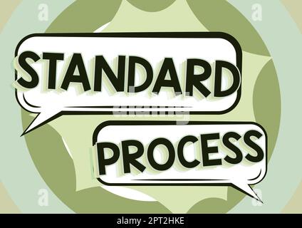 Didascalia testo che presenta regole di elaborazione standard fatte per essere abbinate alla qualità finale del prodotto, Word scritto su regole fatte per essere abbinate con il prodotto finale Foto Stock