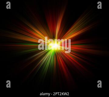 Sfocate i raffiche di luce per un effetto di velocità. Illustrazione grafica del computer Foto Stock