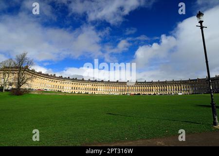 Royal Crescent, Bath, Somerset, Inghilterra, Regno Unito. Foto Stock