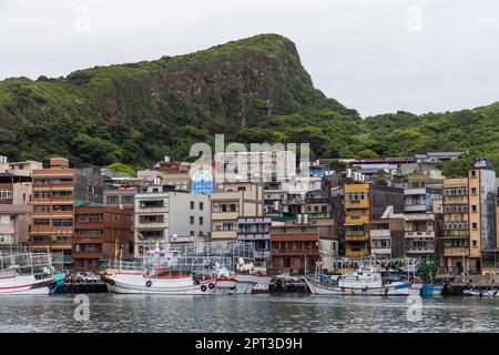 Yehliu porto di pescatori di Taiwan Foto Stock