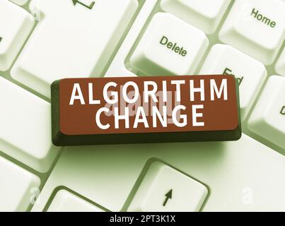 Scrittura visualizzazione algoritmo di testo Modifica, vetrina aziendale gestito investimento di beni di una persona o azienda digitando script di codice del programma, astratto Foto Stock