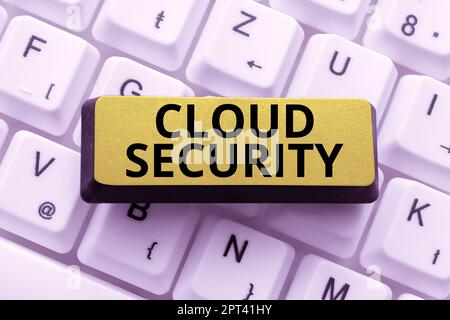 Scrittura a mano testo Cloud Security, Word scritto su consente agli individui di assumersi la responsabilità informazioni importanti scritte su Compute Foto Stock