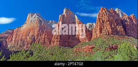 I tre Patriarchi nel Parco Nazionale di Zion nello Utah Foto Stock