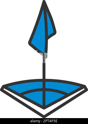 Icona di Football Field Corner Flag Illustrazione Vettoriale