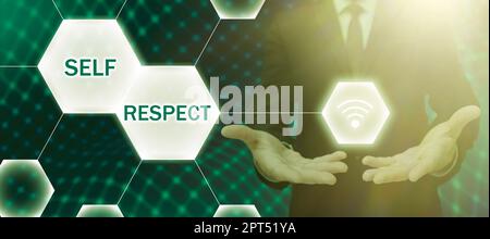 Scrittura che mostra il testo rispetto di sé, Parola per orgoglio e fiducia in se stessi stand up per te Foto Stock