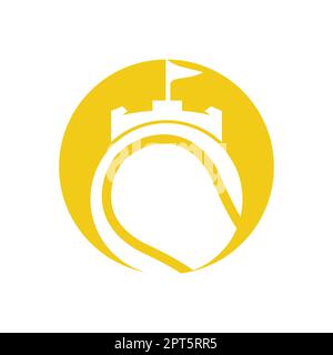 Tennis forte vettore logo design. Castello tennis icona design. Illustrazione Vettoriale