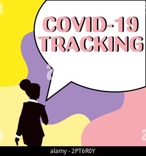 Testo che mostra l'ispirazione Covid 19 Tracking, Business Concept processo distintivo dei possibili individui infetti Foto Stock