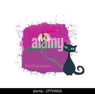 Halloween poster di invito Illustrazione Vettoriale