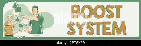 Segno che mostra Boost System, concetto che significa ringiovanire aggiornamento rafforzare essere più sani approccio olistico Foto Stock