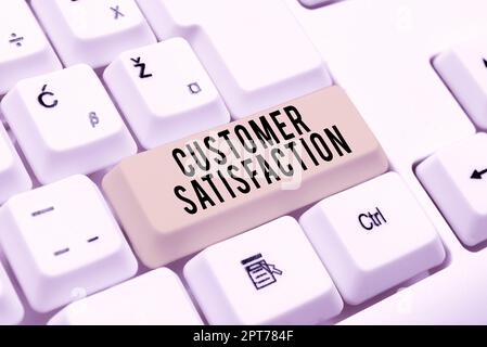 Scrittura che mostra il testo soddisfazione del cliente, idea di affari eccede l'aspettativa del consumatore soddisfatta sopra i servizi Foto Stock