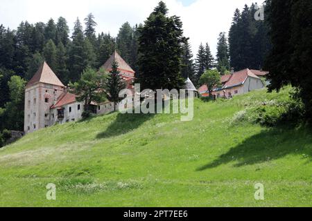 Castel Gardena-Fischburg (Ladin Ciastel de Gherdëina) in Val Gardena in Alto Adige tra San Christina e Selva. Costruito da Engelhard Dietrich Graf Foto Stock