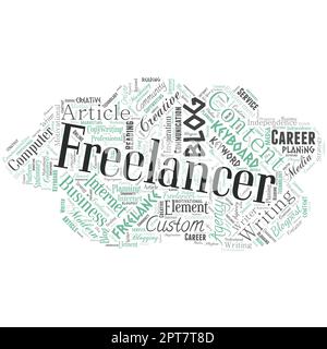 Nuvola di parole grandi a forma di nuvola con freelance di parole. Foto Stock