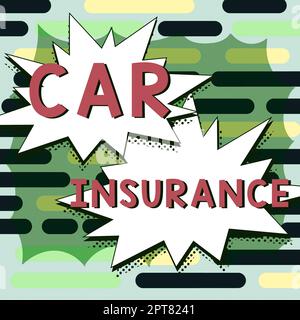 Titolo concettuale assicurazione auto, Business Concept copertura incidenti Politica completa garanzia del veicolo a motore Foto Stock