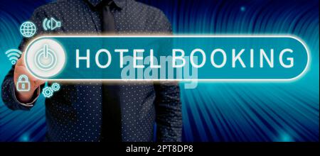 Testo scritto a mano prenotazione Hotel, Word for Online Prenotazioni Presidential Suite De Luxe Hospitality Foto Stock