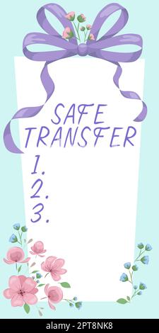 Ispirazione che mostra il segno Safe Transfer, concetto Internet che trasmette il paziente da una superficie a un letto con cura Foto Stock