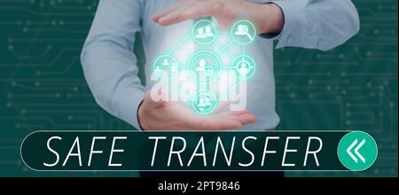 Ispirazione che mostra il segno Safe Transfer, concetto che significa trasmettere il paziente da una superficie a un letto con cura Foto Stock