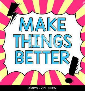 Scrittura a mano testo fare cose BetterDo qualcosa per migliorare se stessi essere il cambiamento Act, parola scritta su fare qualcosa per migliorare se stessi essere il cambiamento AC Foto Stock