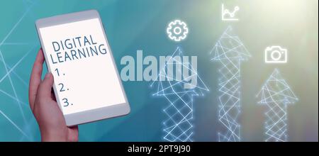 Visualizzazione concettuale Learningaccompagnata da tecnologia o pratica didattica, significato concettuale accompagnato da tecnologia o istruzione Foto Stock