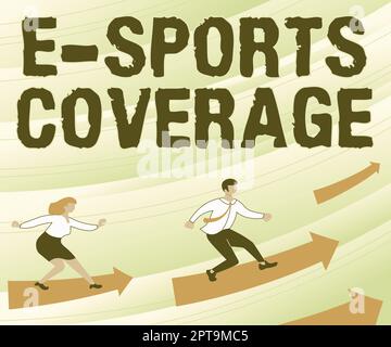 Titolo concettuale e Sports CoverageReporting Live on Latest sports competition Broadcasting, Business Overview Reporting Live on Latest sports compet Foto Stock