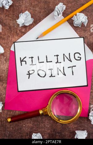 Scrittura a mano testo Killing Point, Business Approach Phase End Review Stage Gate Project Evaluation No Go Foto Stock