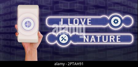Visualizzazione concettuale i Love Nature, Word for Business Strategy Competition Challenge modo per avere successo Foto Stock