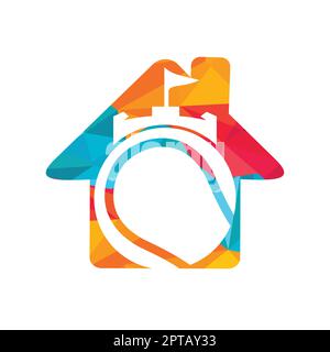 Tennis forte vettore logo design. Castello tennis icona design. Illustrazione Vettoriale