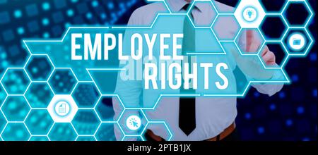 Testo scritto a mano RightsAll employees have basic rights in their own workplace, Business approach All employees have basic rights in their Foto Stock