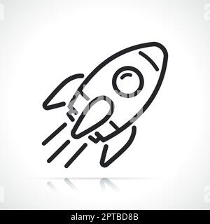 icona di una nave spaziale o di un razzo Illustrazione Vettoriale