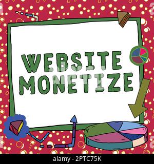 Scrittura a mano segno Sito web Monetizza, Word per componente critico per proteggere e proteggere i siti web -57342 Foto Stock