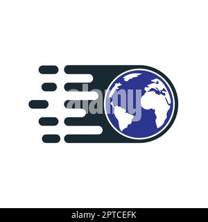 World express e logistica Vector logo design. Concetto di logo del servizio espresso di spedizione e spedizione. Illustrazione Vettoriale