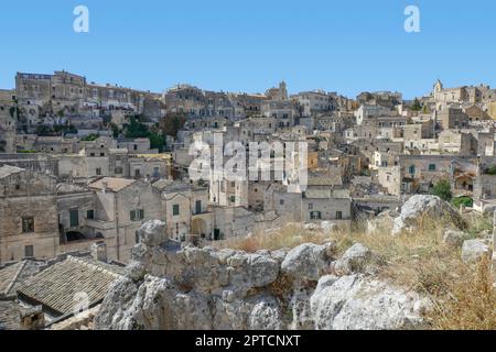 Impressione intorno a Matera nella regione della Basilicata nel Sud Italia Foto Stock