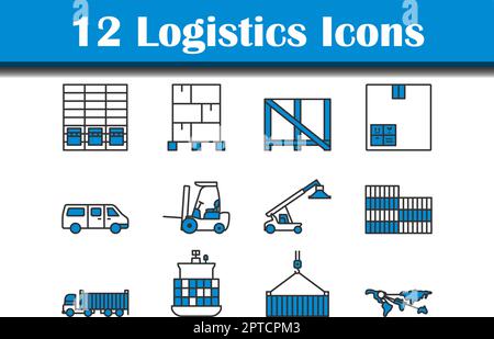 Logistica icona impostare Illustrazione Vettoriale
