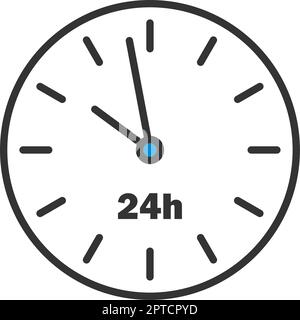 Icona orologio 24 ore Illustrazione Vettoriale