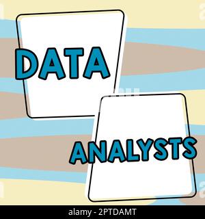 Firma visualizzazione degli analisti di dati, concetto significato Programmatore progettazione e creazione di report identifica i modelli Foto Stock