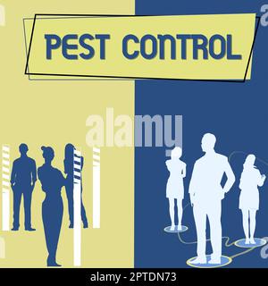 Testo che mostra ispirazione Pest Control, Word scritto su uccidere insetti distruttivi che attacca raccolti e bestiame Foto Stock