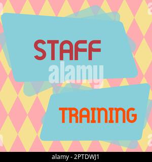 Testo scritto a mano formazione del personale, programma di concetto di business che aiuta i dipendenti ad apprendere conoscenze specifiche Foto Stock