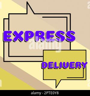 Didascalia concettuale Express Delivery, Business Showcase accelerare la distribuzione di beni e servizi Foto Stock