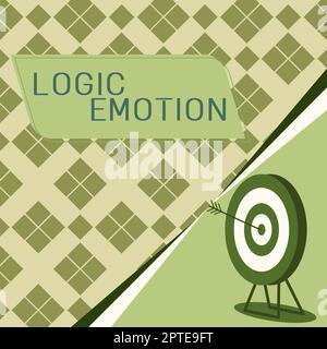 Segno che mostra l'emozione logica, le sensibilità spiacevoli di idea di affari si sono girate alla mente ragionevole di rispetto di sé Foto Stock