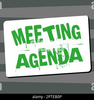 Esposizione concettuale Meeting Agenda, Business Concept un'agenda stabilisce chiare aspettative per ciò che deve essere una riunione Foto Stock