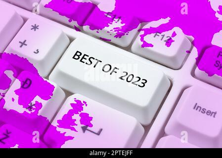 Testo scritto a mano Best of 2023, Business idea grandi e meravigliose cose ed eventi è accaduto su 2023 Foto Stock