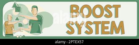 Segno che mostra Boost System, concetto che significa ringiovanire aggiornamento rafforzare essere più sani approccio olistico Foto Stock