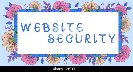 Visualizzazione concettuale sicurezza dei siti web, Business vetrina componente critico per proteggere e proteggere i siti web Foto Stock